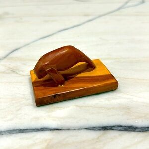 Small manatee wood carving -desktop accessory, wood art carving, Handmade